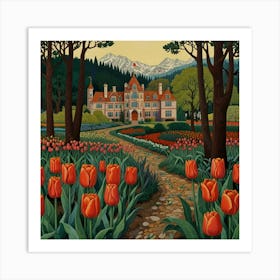 Tulips In The Garden 47 Art Print