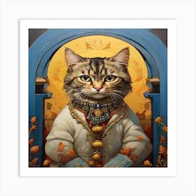 funny cat portrait Art Print