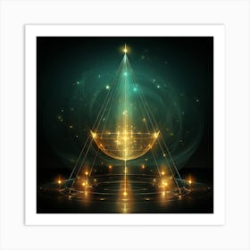 Golden Sphere Of Light Art Print