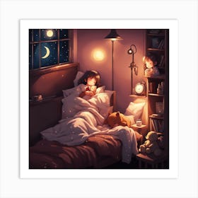 Night In The Bedroom Art Print