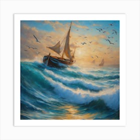 BB Borsa Sailboat Storm Art Print