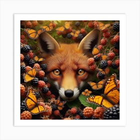 Blackberry Fox Art Print