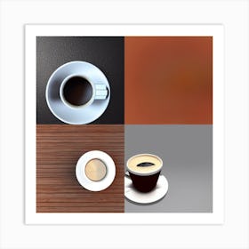 Coffee Cups And Saucers Art Print