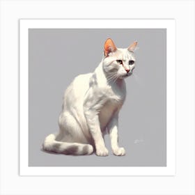 White Cat Art Print