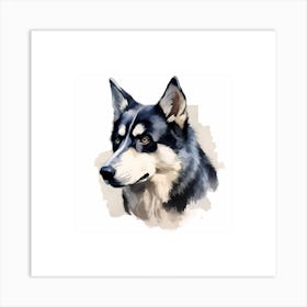 Husky Sketch With Oil Painting Effect 1 Art Print