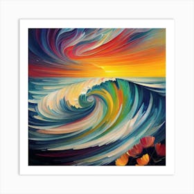 Abstract Painting With Sea Colors 5 Art Print