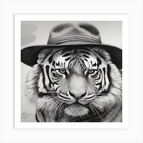 Tiger In Hat Art Print