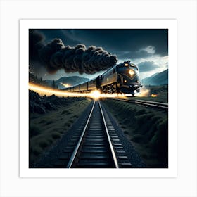 Train On The Tracks Art Print