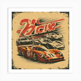 Vintage Racing Cars Art Print