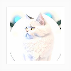 White Persian Cat Art Print