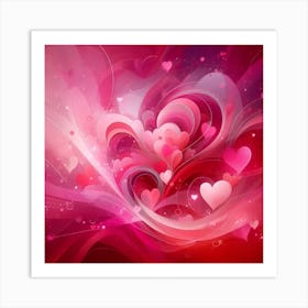 Valentine romantic abstract 3 Art Print