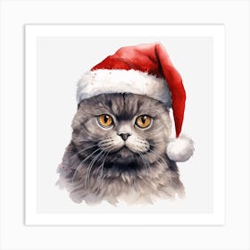 Santa Claus Cat 15 Art Print