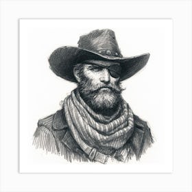 Cowboy In A Hat Art Print