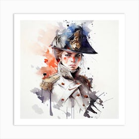 Watercolor Napoleonic Soldier Woman #4 Art Print