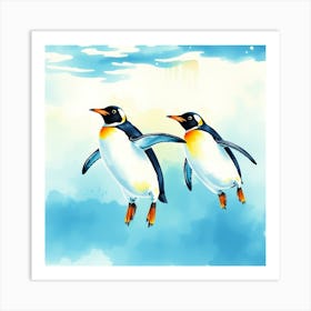 Penguins Flying Art Print