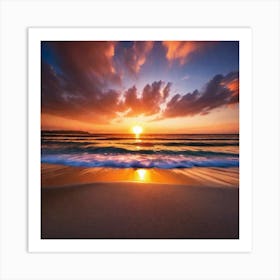 Sunset On The Beach 423 Art Print