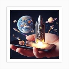 Space Shuttle In Hand Art Print