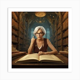 The Elderly Lady Librarian 075 Art Print