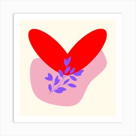 Heart With Leaves Art Print