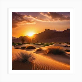 Sunset In The Desert 14 Art Print