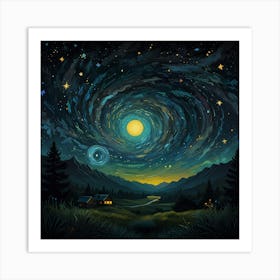 Night Sky With Stars 3 Art Print