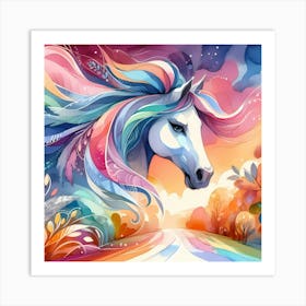 Rainbow Horse Art Print