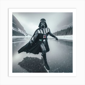 Darth Vader Outdoor Ice Skating Star Wars Art Print Art Print