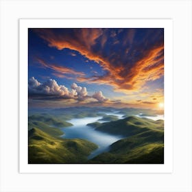 Sunrise Over The Mountains 12 Art Print