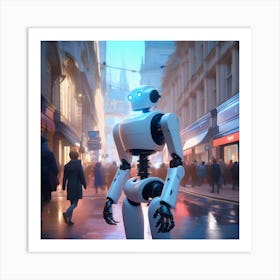 Robot In The City 72 Art Print