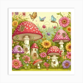 Whimsical Magical Mushroom 1 Art Print