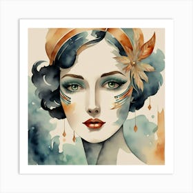 Watercolor Of A Woman 41 Art Print