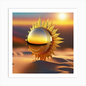 Sun glass clear on beach Art Print