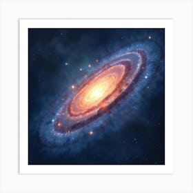 A Watercolor Distant Galaxy With Spiral Arms Stretching Across The Cosmos 1 Art Print