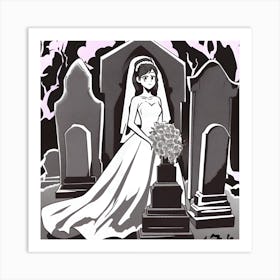 Bride In The Graveyard 1 Art Print