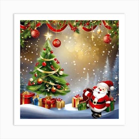 Christmas Santa Art Print