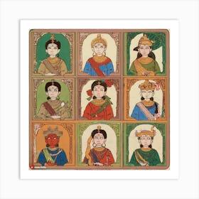 Portrait Of Indian Women Art Print