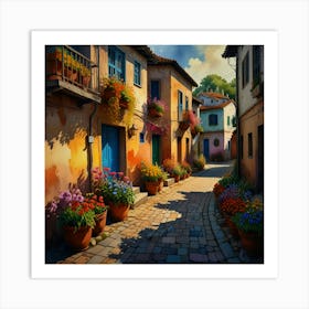 Alley Of Flowers Art Print