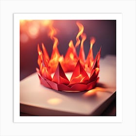 Paper Crown On Fire Art Print