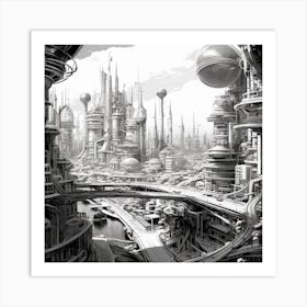 Futuristic City 14 Art Print