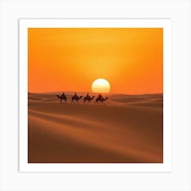 Flux Schnell A Stunning Image Depicting A Caravan Of Camels Le 1 Art Print