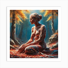 Woman In The Woods 29 Art Print