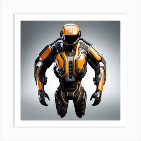 Orange And Black Suit Art Print