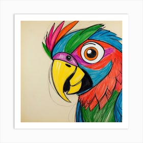 Colorful Parrot 50 Art Print