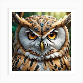 Owl Sculpture 3 Art Print