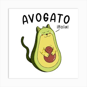 Avocado Cat Art Print