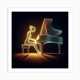 The pianist's silhouette 2 Art Print