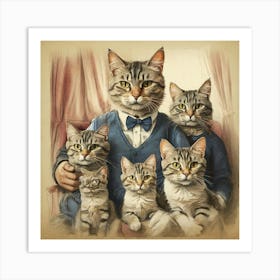 Family Of Cats 2 Art Print