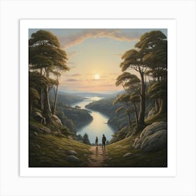 'Sunset Over The Lake' Art Print