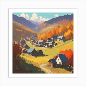 Autumn Village 14 Art Print