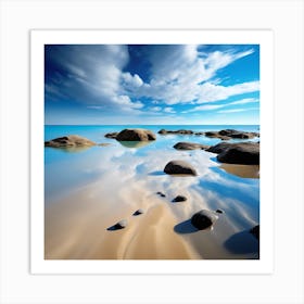 Tidal Waters, Summer Beach Art Print